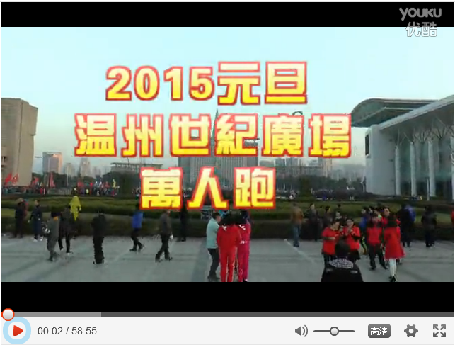 2015年温州市元旦健身跑（世纪广场集体跑）